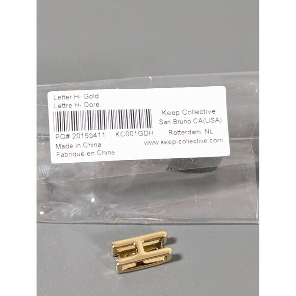 Keep Collective Letter H Gold Tone Slide Charm NEW - Picture 4 of 4